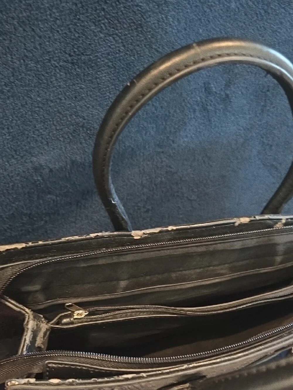 Elegant Black Structured Satchel with Gold Hardware